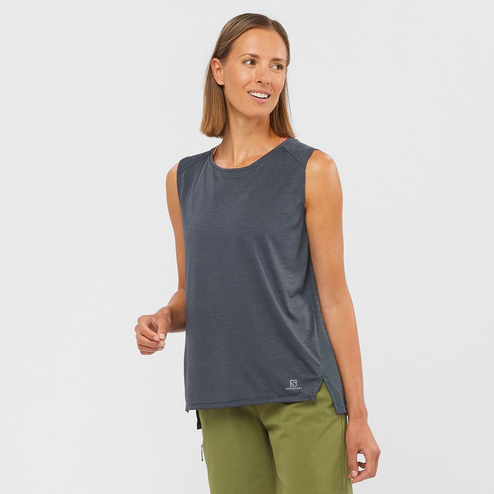 SALOMON OUTLINE SUMMER Philippines - Women's Tank - Dark Gery | 712549-XRD